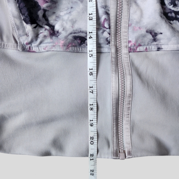 Lululemon If You're Lucky Jacket zip up gray purple Floral bomber Fairycore Sz 8 - Picture 9 of 13